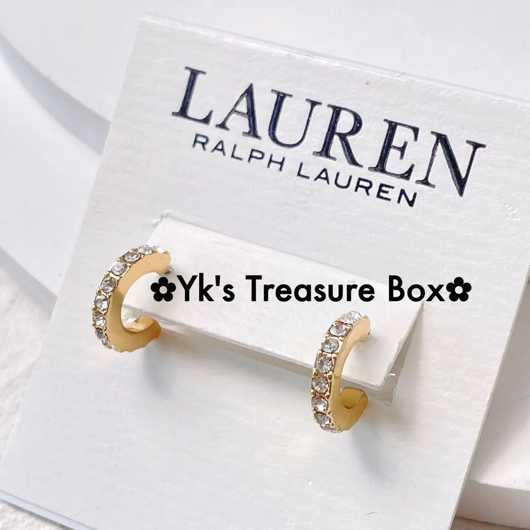 Thumbnail of W026/RALPH LAUREN/1.2cm Mini Hoop Pave Gold Earrings
