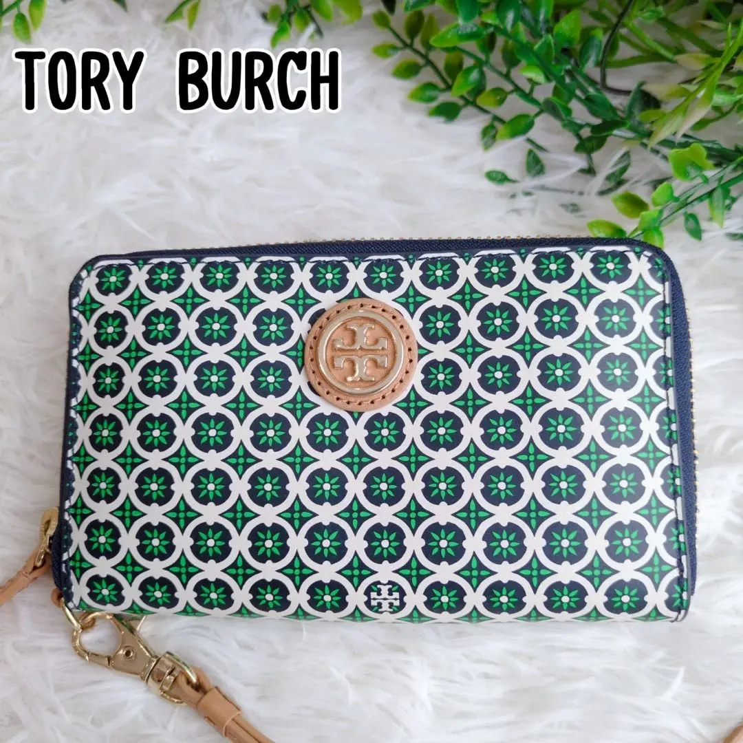 新品未使用⭐️TORY BURCH 長財布　レザー　T柄 花柄　ラウンドジップ TORY BURCH トリーバーチ ラウンドファスナー 長財布 ボタニカル