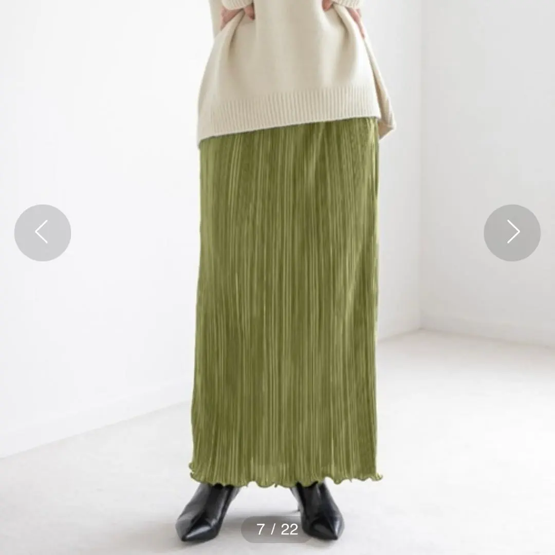 Thumbnail of LOWRYS FARM Pleated Mellow Tight Skirt Green F