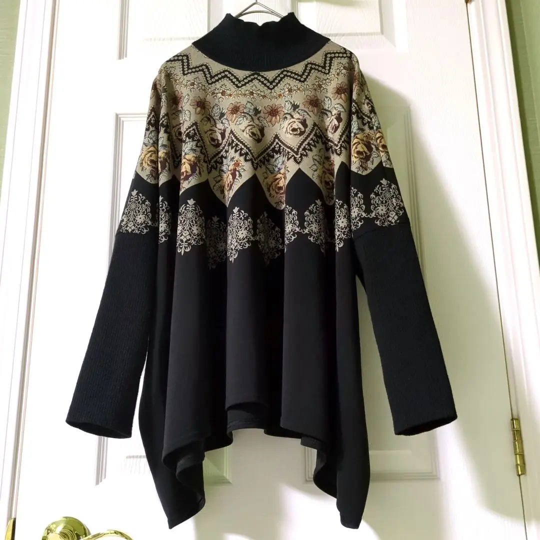 未使用 タグ付き TOKUKO 1er Vol ニットチュニック 異素材 刺繍 未使用 タグ付き TOKUKO 1er Vol ニットチュニック 異素材 刺繍