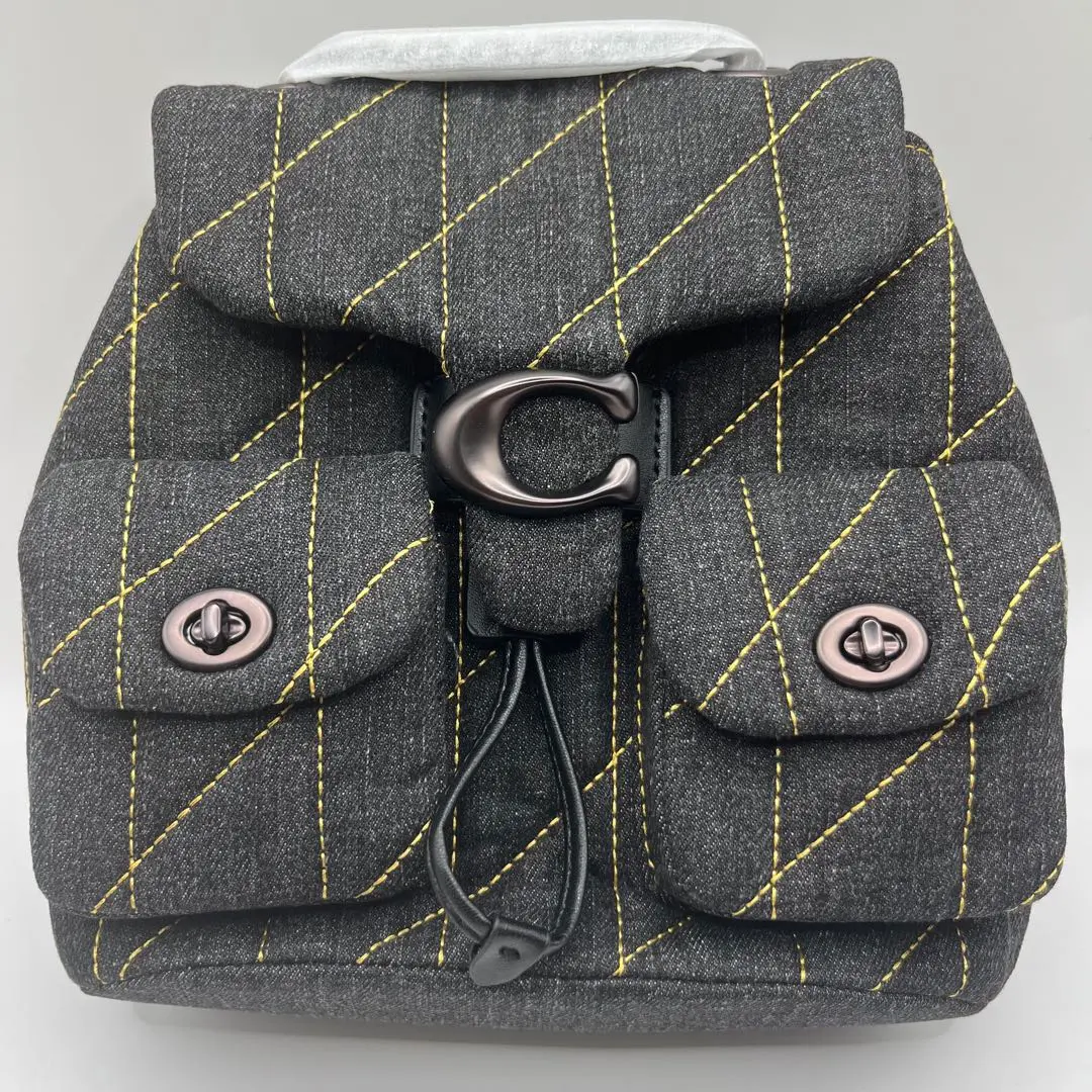 新品 未使用 COACH バックパック タビー ベルベット素材 紺青 CW610 新品 未使用 COACH バックパック タビー ベルベット素材 紺青 CW610