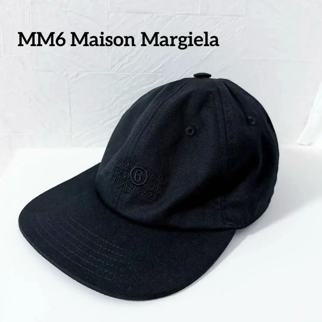 極美品 MM6 MAISON MARGELA キャップ 黒 マルジェラ エムエムシックス メゾン マルジェラ MM6 Maison Margiela MM6
