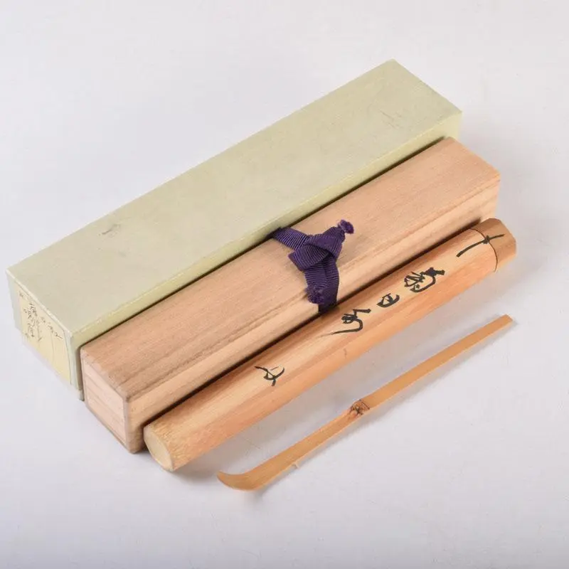 【茶道具】大徳寺竜源院細合喝堂和尚作　竹茶杓　銘『初夢』　茶杓131 茶道具】大徳寺竜源院細合喝堂和尚作 竹茶杓 銘『初夢』