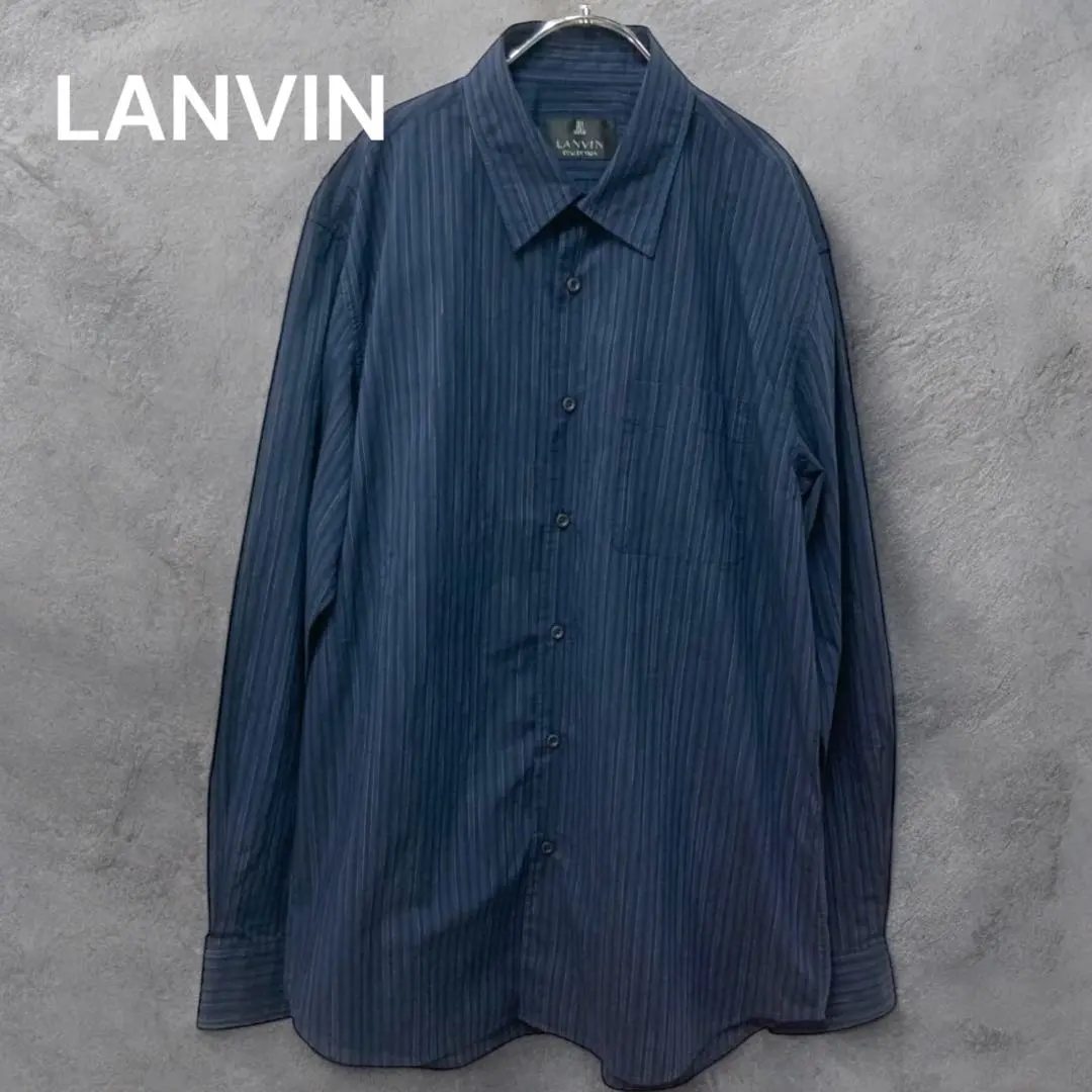 Thumbnail of LANVIN Striped Shirt, Size L, Men's, Brand Logo on Sleeves