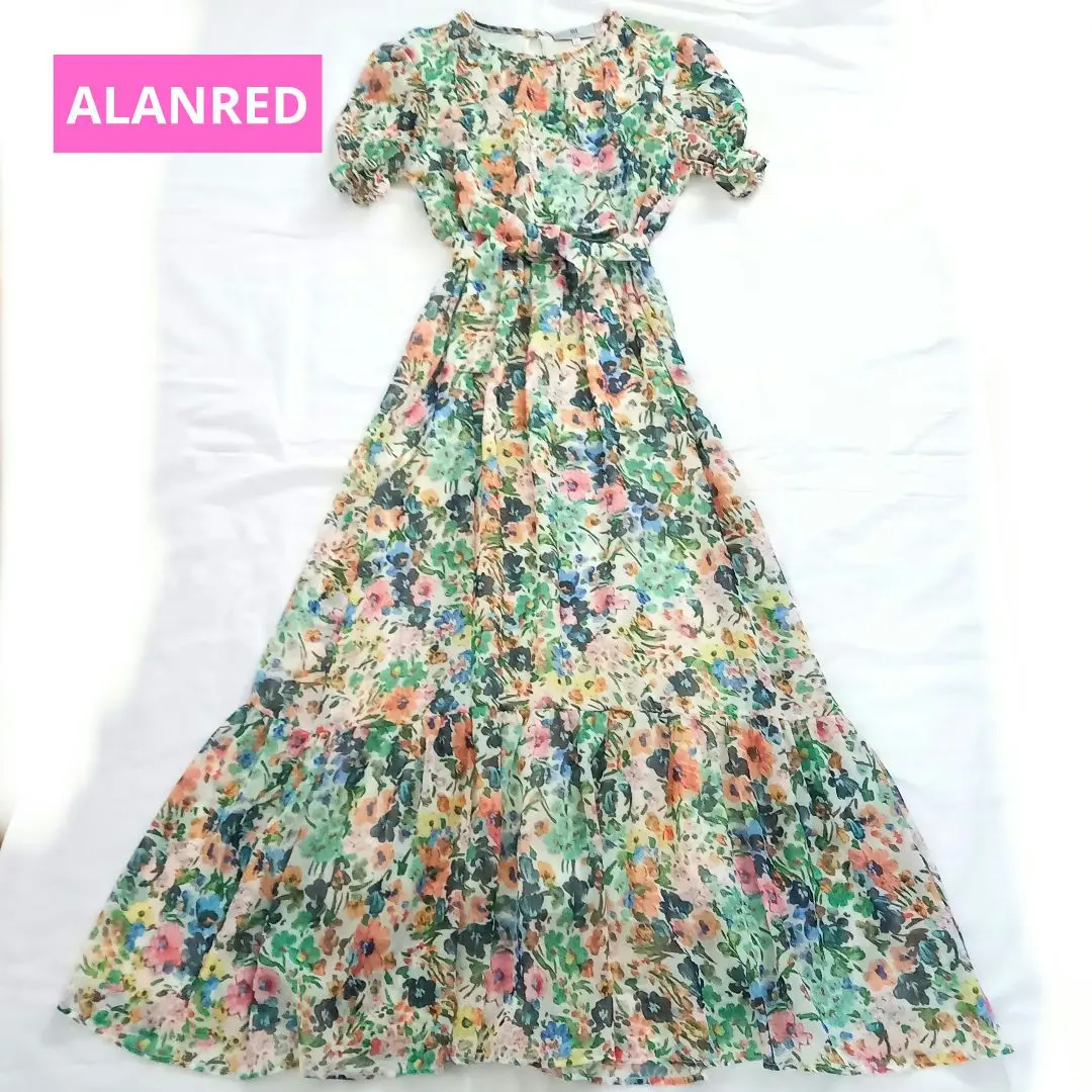 ALANRED / アランレッド / ターコイズ 幾何学模様 ロングワンピース ALANRED / アランレッド / ターコイズ 幾何学模様 ロングワンピース