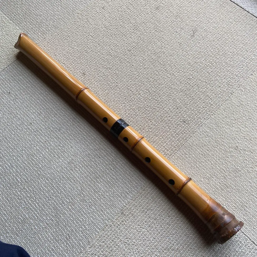 尺八　約57.5cm 銘　朝童 尺八約57cm 銘 朝童