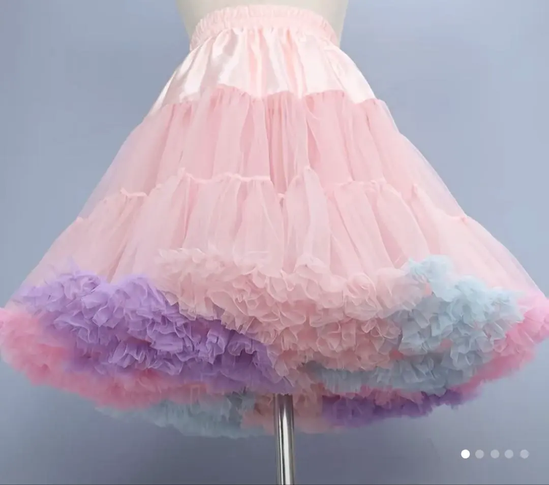 Thumbnail of Brand new, unused, fluffy petticoat skirt with colorful lining