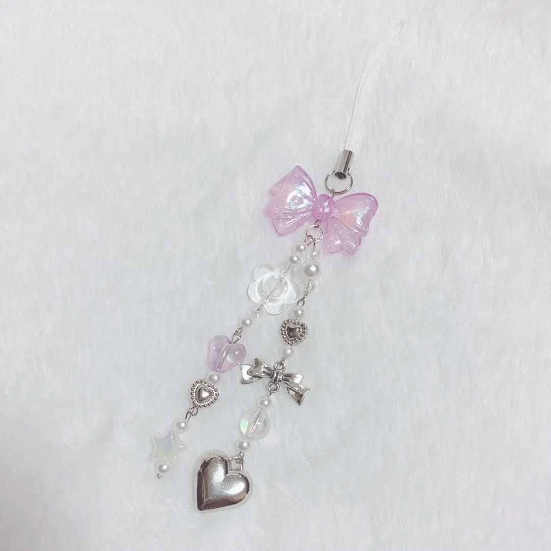 串珠鑰匙圈 紫色 蝴蝶結 收藏冊 韓國 的縮圖