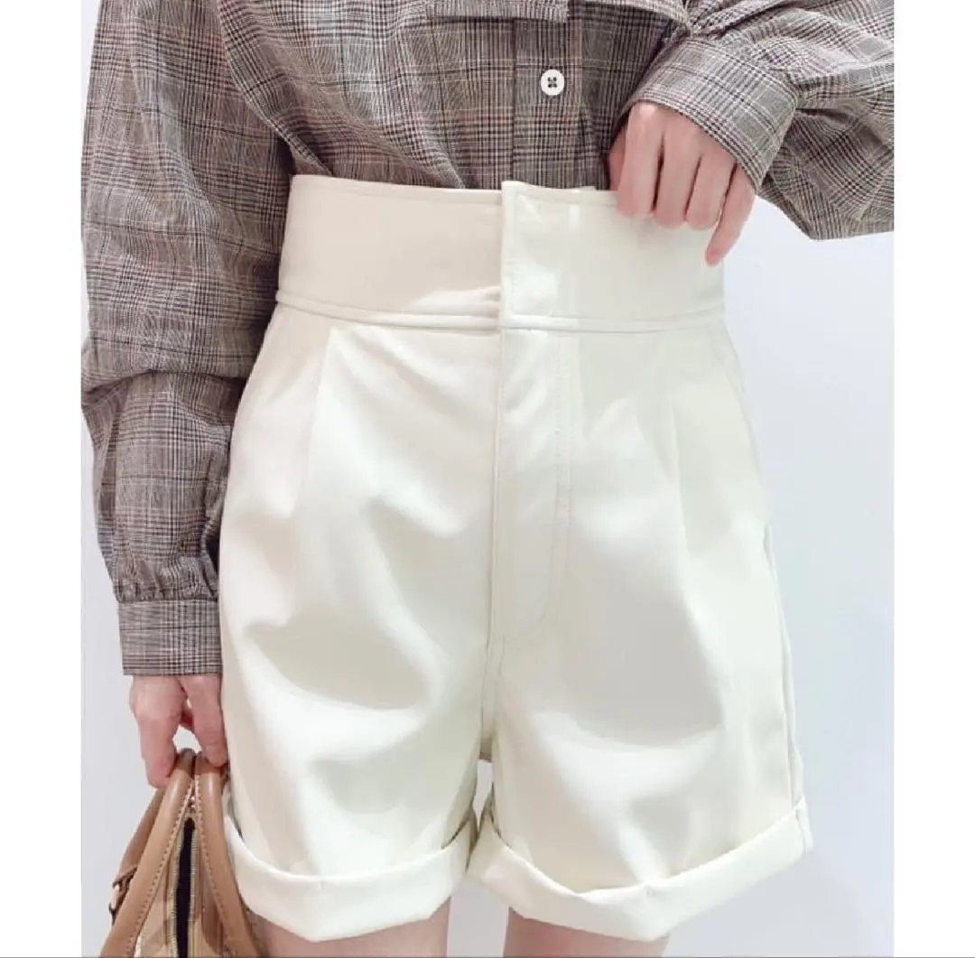 Thumbnail of White leather shorts