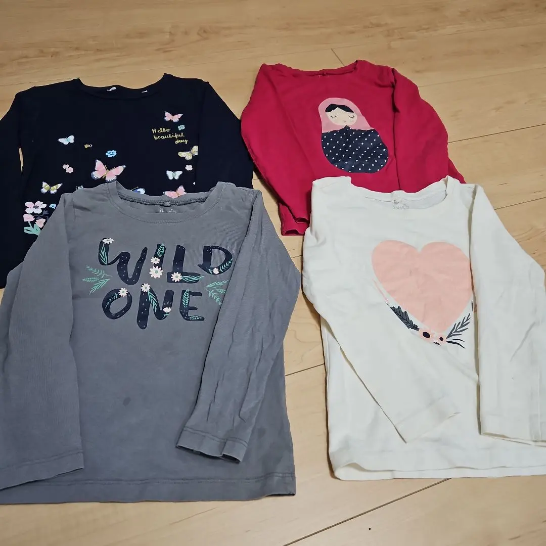 Thumbnail of Long-sleeved cut-and-sew shirts, 100cm, set of 4