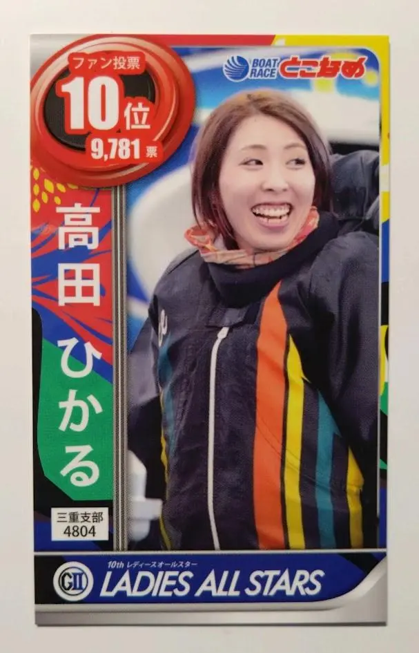 ボートレース　艇番　高田ひかる選手　直筆サイン入り Yahoo!オークション - 高田ひかる選手直筆サイン入り ボート