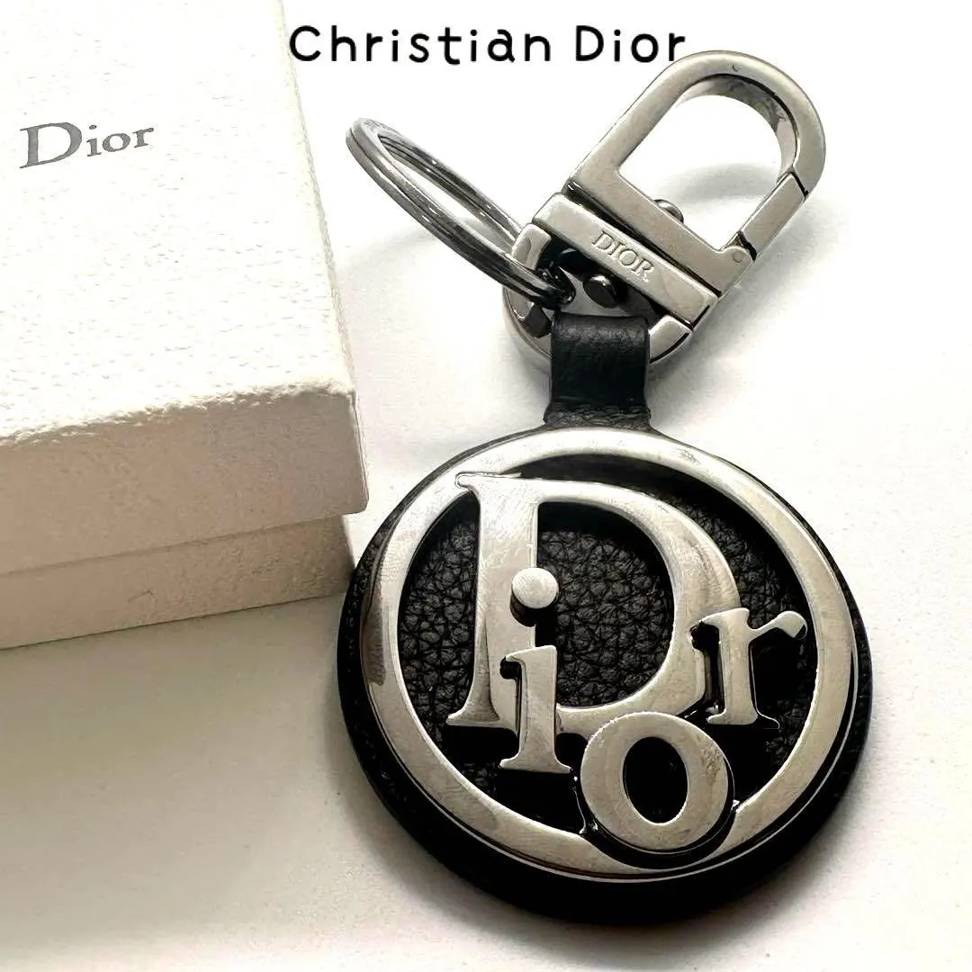 ディオール キーリング キーホルダー ブラック DIOR】ディオール オブリーク キーホルダー (Dior/キーケース