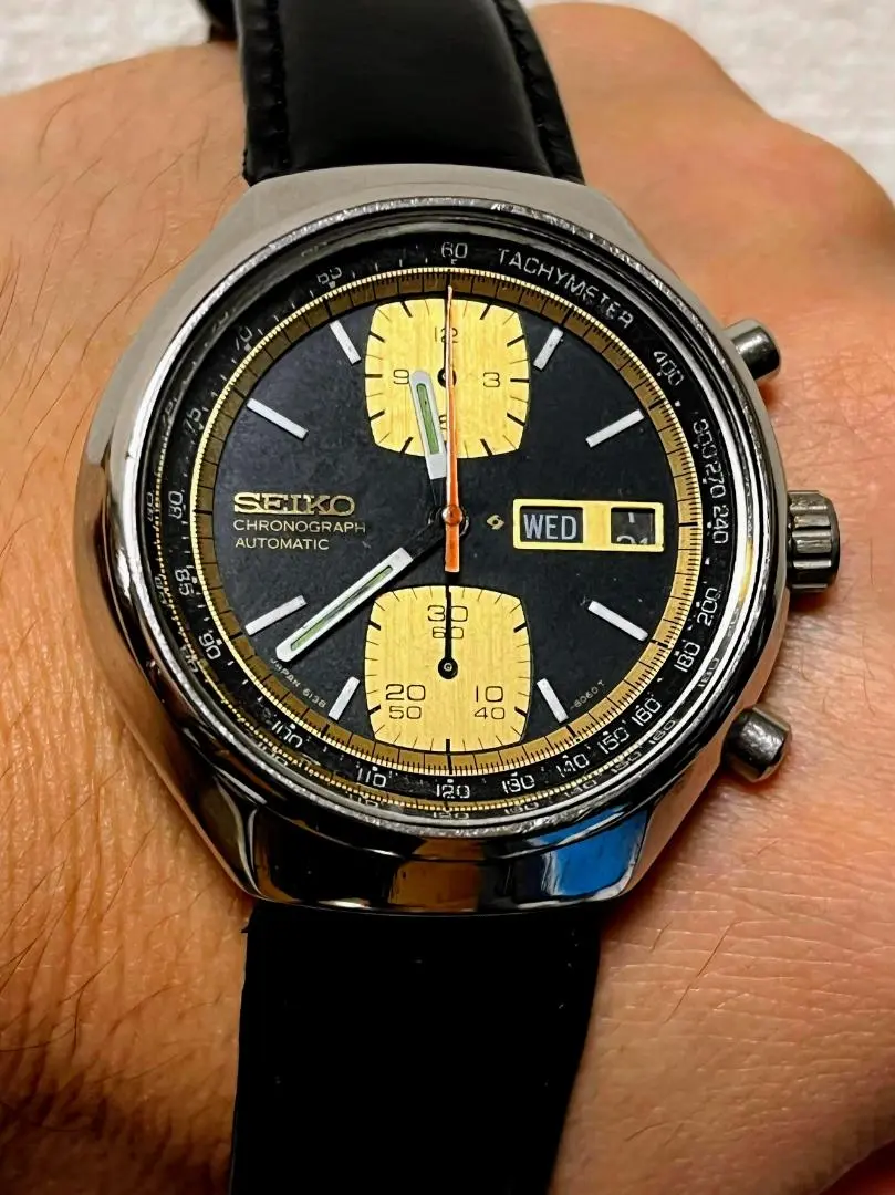 Seiko クロノ自動巻き（6138-8030） セイコー クロノグラフ 6138-8030 縦目クロノ ブルーダイアル