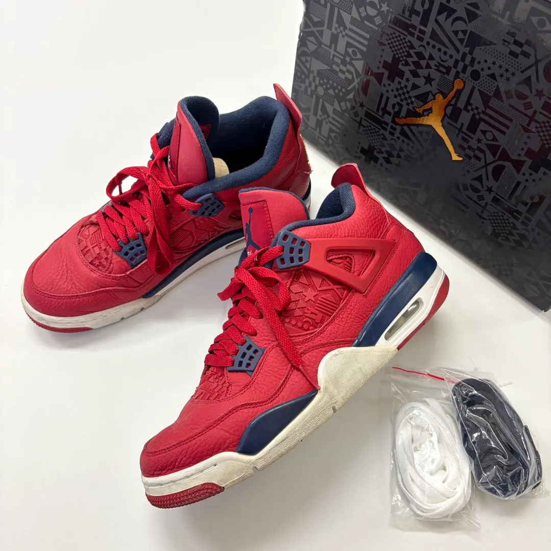 ナイキ エアジョーダン 4 レトロ 赤 白 紺 FIBA フィバ NIKE Size 10 - Air Jordan 4 Retro FIBA for sale online | eBay