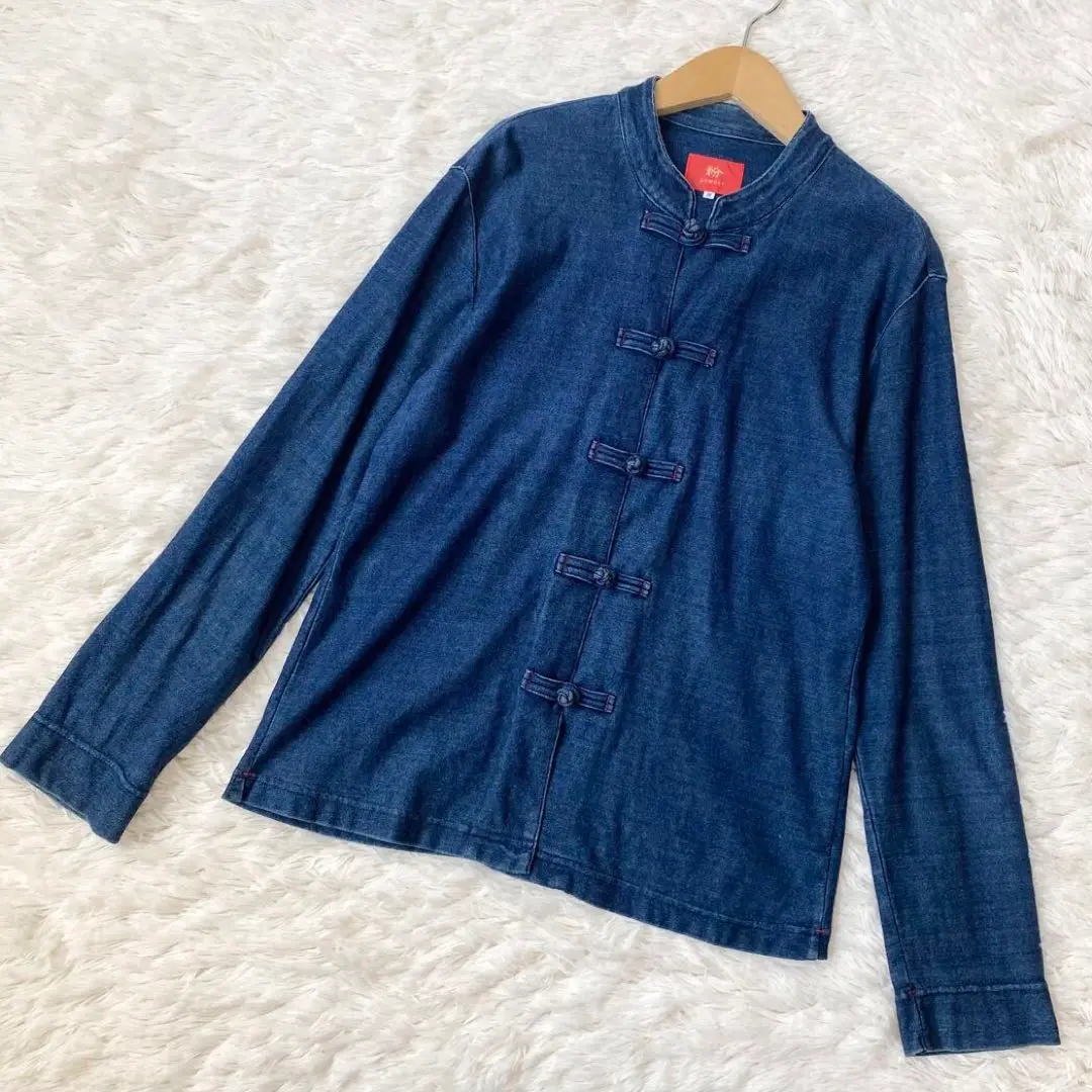 【藍染】チャイナ服　マオカラー　チャイナシャツ　チャイナジャケット　中國藍　藍 2025年最新】藍染チャイナシャツの人気アイテム - メルカリ