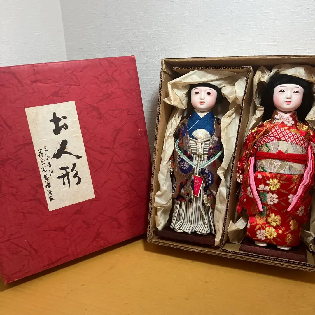 日本人形　市松人形　飾り　セット　花雲高紫峰作　総柄和装　華やかc-36 日本人形 市松人形 飾り セット 花雲高紫峰作 総柄和装 華やかc
