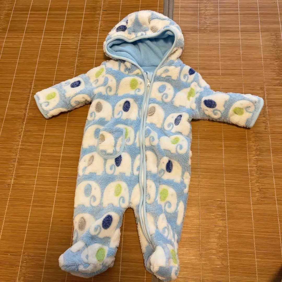 Thumbnail of Elephant Pattern Fleece Romper, Under 95cm