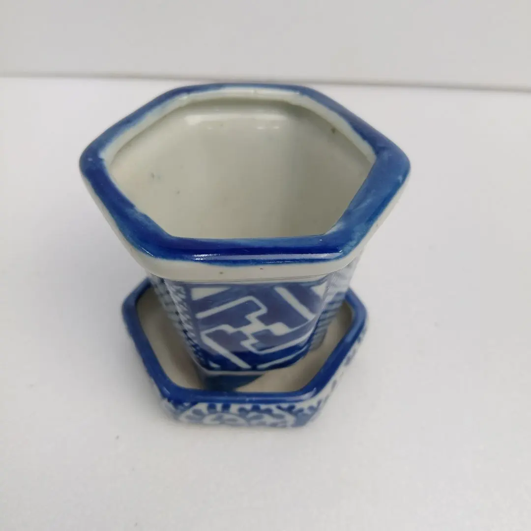 盆栽鉢　中国　植木鉢　染付　漢詩 楽天市場】盆栽鉢 月香 染付 龍絵 外縁 木瓜鉢 観賞用 現品 新品