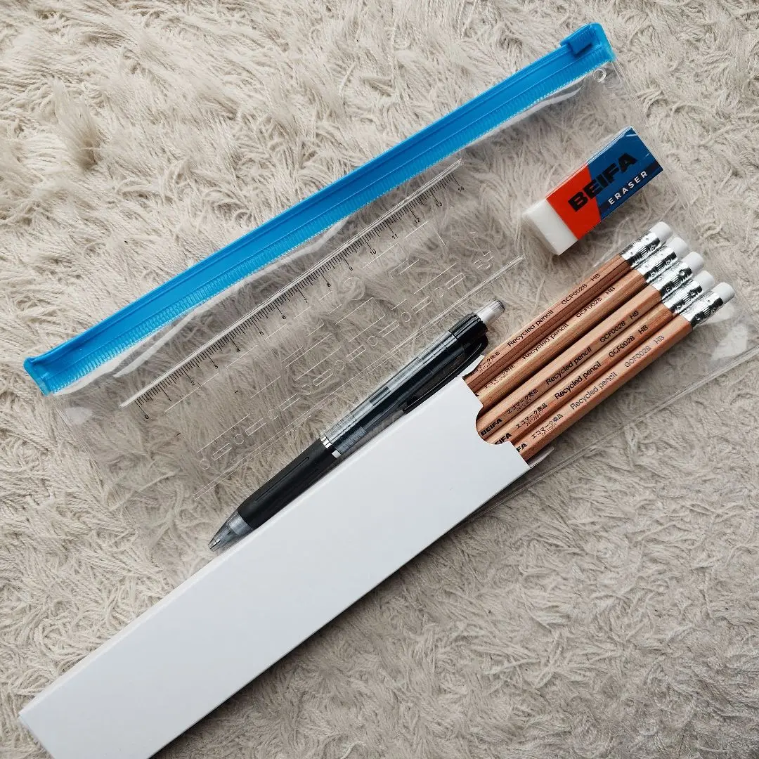 Thumbnail of Stationery Set of 4 (10 pencils, eraser, mechanical pencil, ruler, clear case)