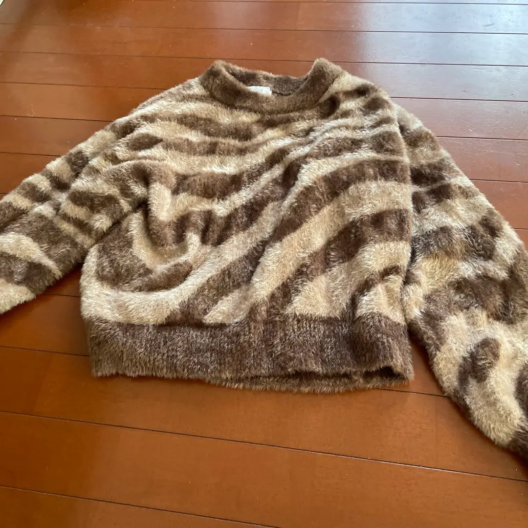 Thumbnail of LUNELLA Faux Fur Striped Long Sleeve Knit
