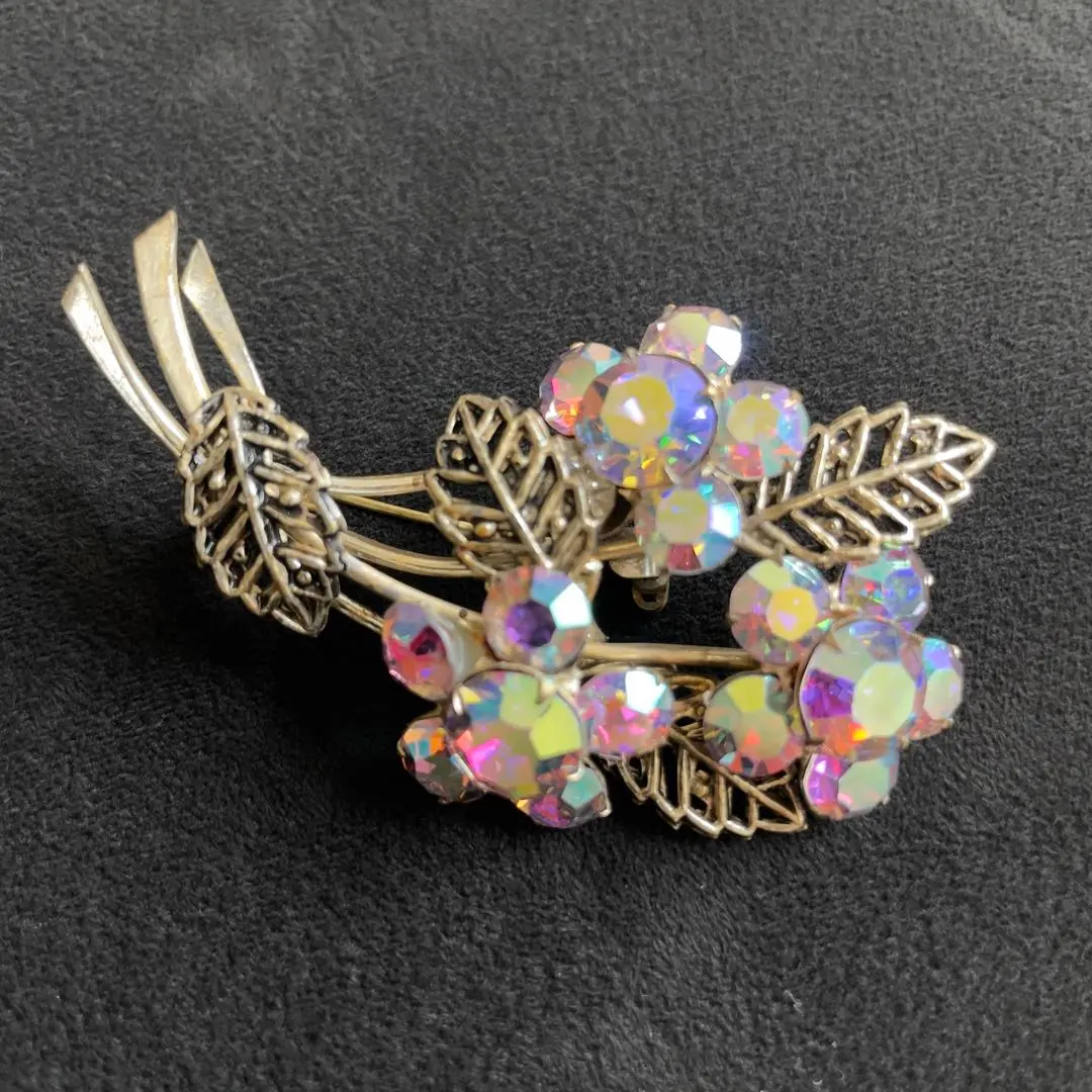 Thumbnail of 【12】Aurora Stone Flower Brooch - Retro Vintage