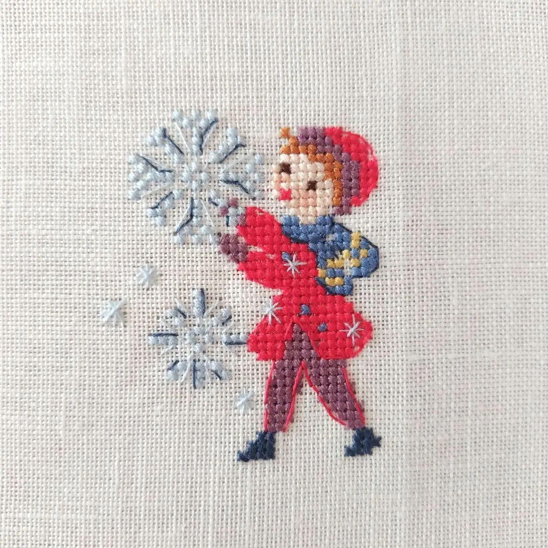 クロスステッチ完成品　Noël rouge クリスマスサンプラー　サモイロフ　赤 クロスステッチ完成品 Noël rouge クリスマスサンプラー