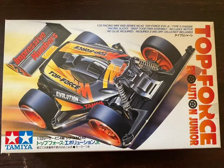 ミニ四駆top forceトップフォースエボリューション　jr 開封済み未組立 Yahoo!オークション - ミニ四駆 トップフォースエボリューション