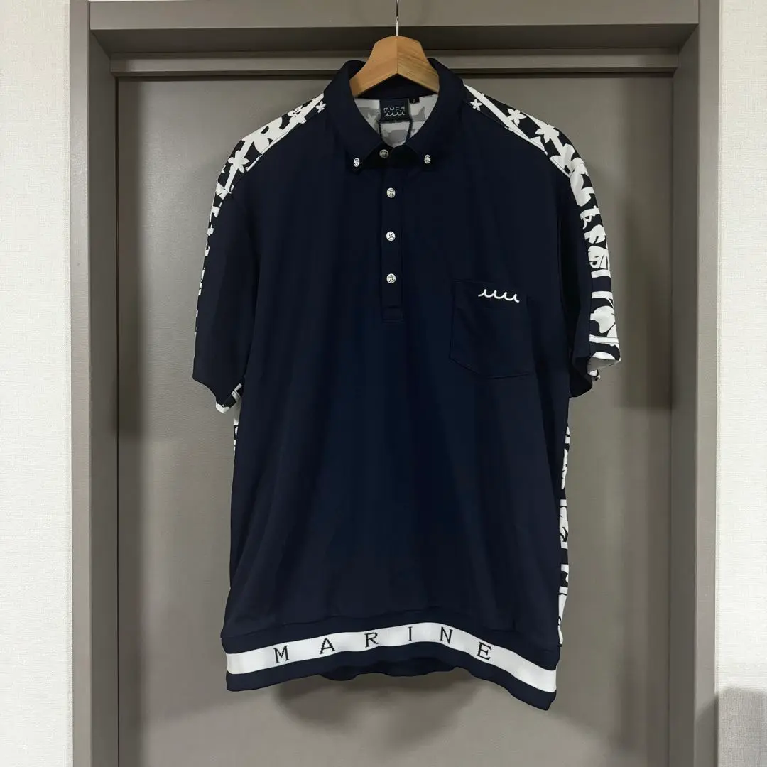 美品✨Muta marine ムータマリン ゴルフウェア ポロシャツ 白 M muta 半袖ポロシャツ メンズ ムータ マリン ゴルフ ゴルフウェア