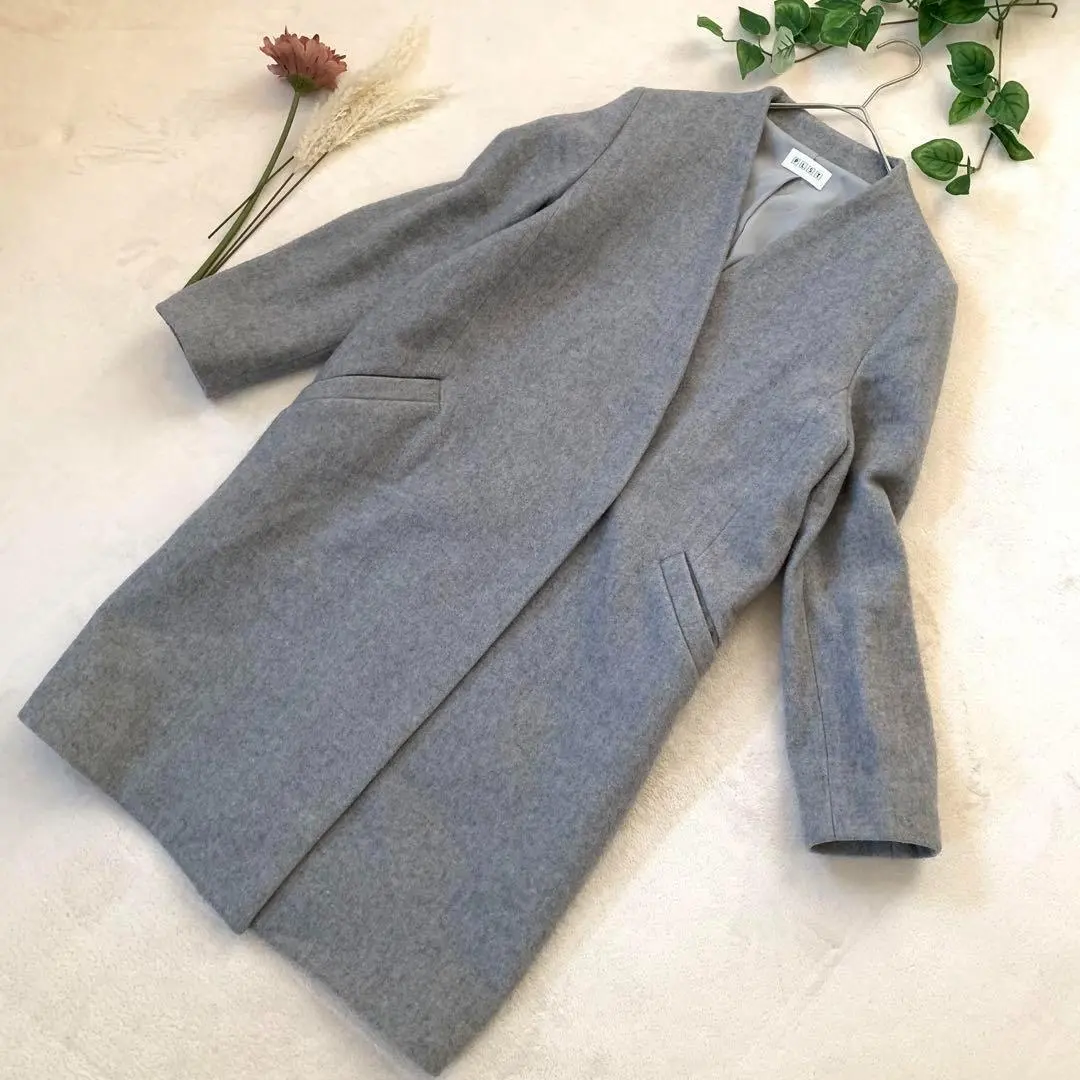 Thumbnail of ♡PLST Long Coat♡ [S] Simple Gray 80% Wool Commute
