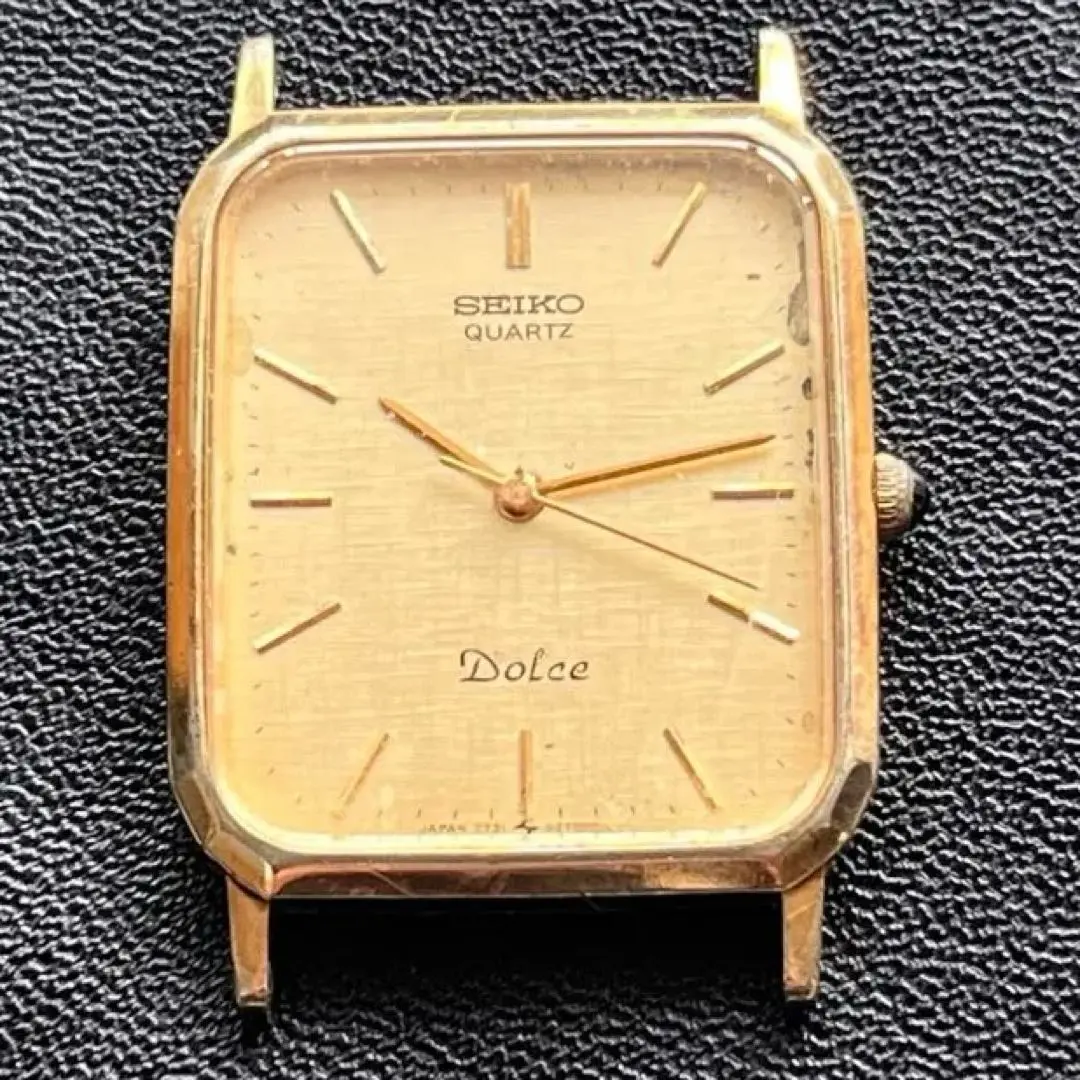 稼動品　SEIKO DOLCE 7731  日本製 レザー　ゴールド　メンズ 921-4 SEIKO DOLCE セイコー 腕時計 稼働 金ゴールド 7731