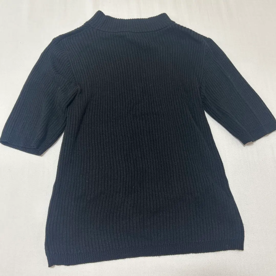 Thumbnail of Short-sleeved knit sweater, black, GRL