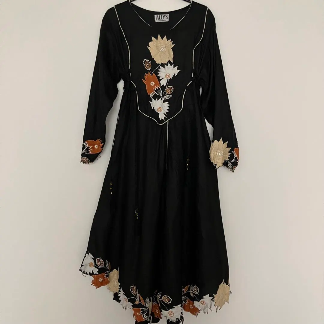 古董洋裝 刺繡蕾絲 黑色 黑 的縮圖