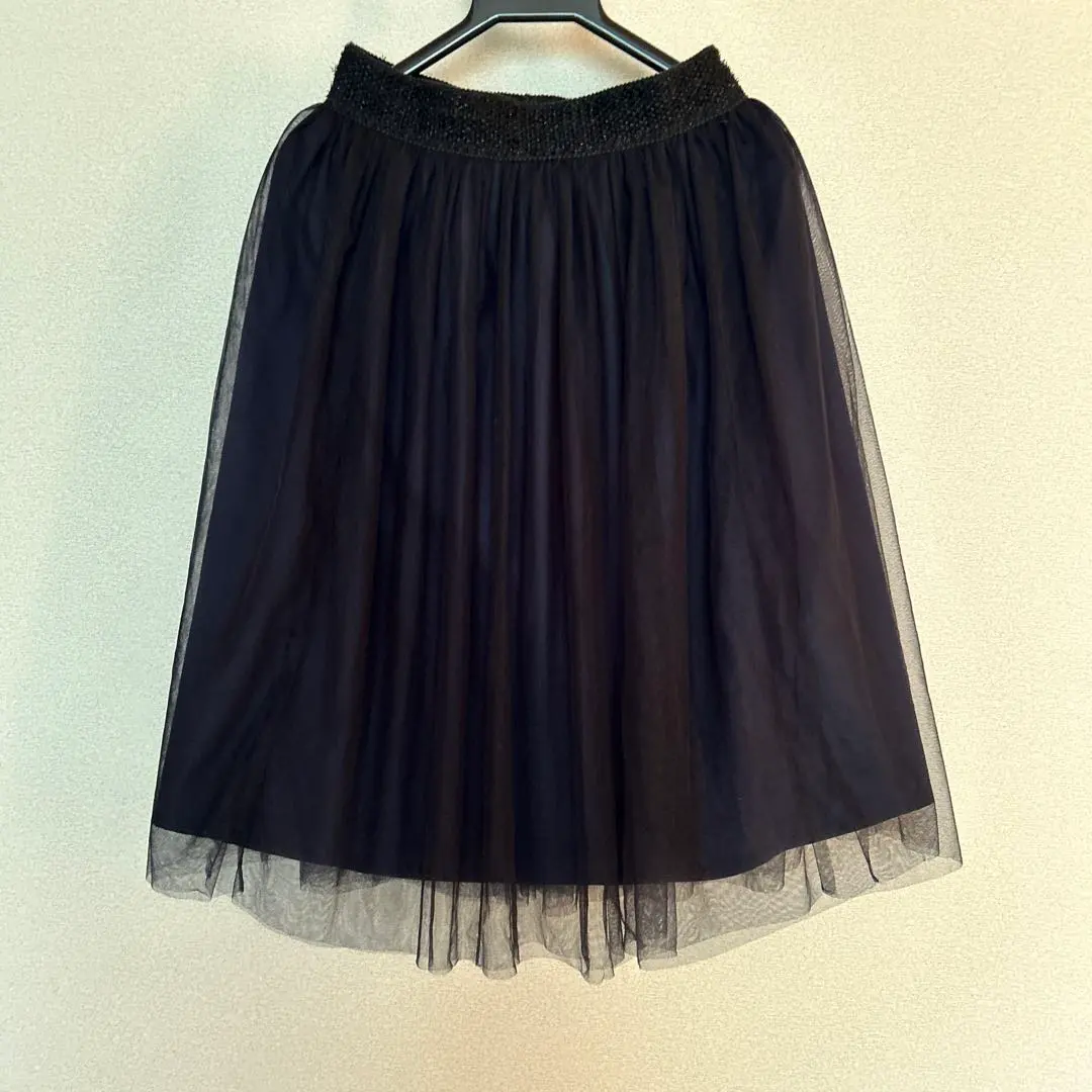 Thumbnail of Black tulle flare skirt, size M