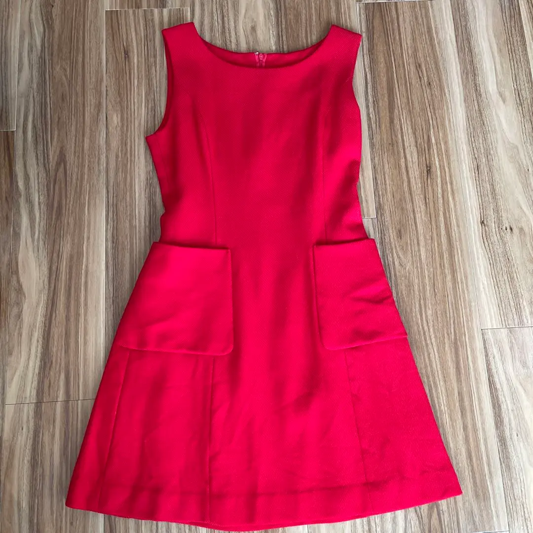 Thumbnail of Red sleeveless knee-length dress, size 9