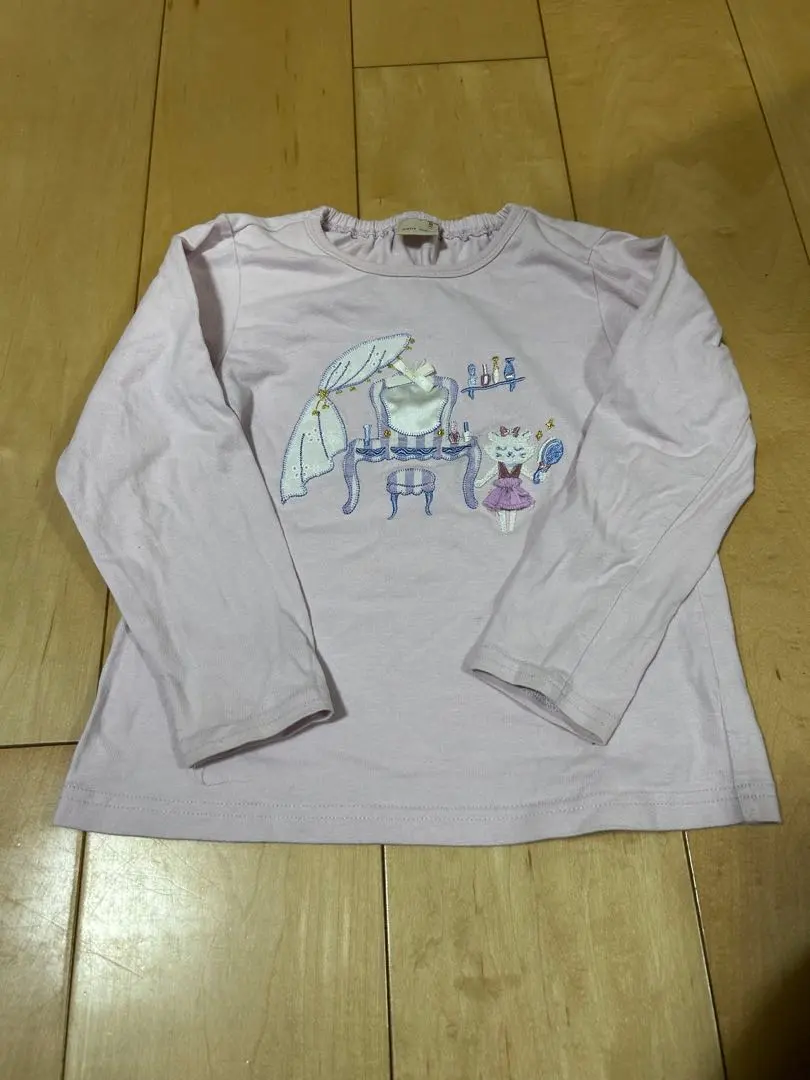 Thumbnail of petit main Long-sleeved T-shirt, Dress-up, Cat, Purple, 110