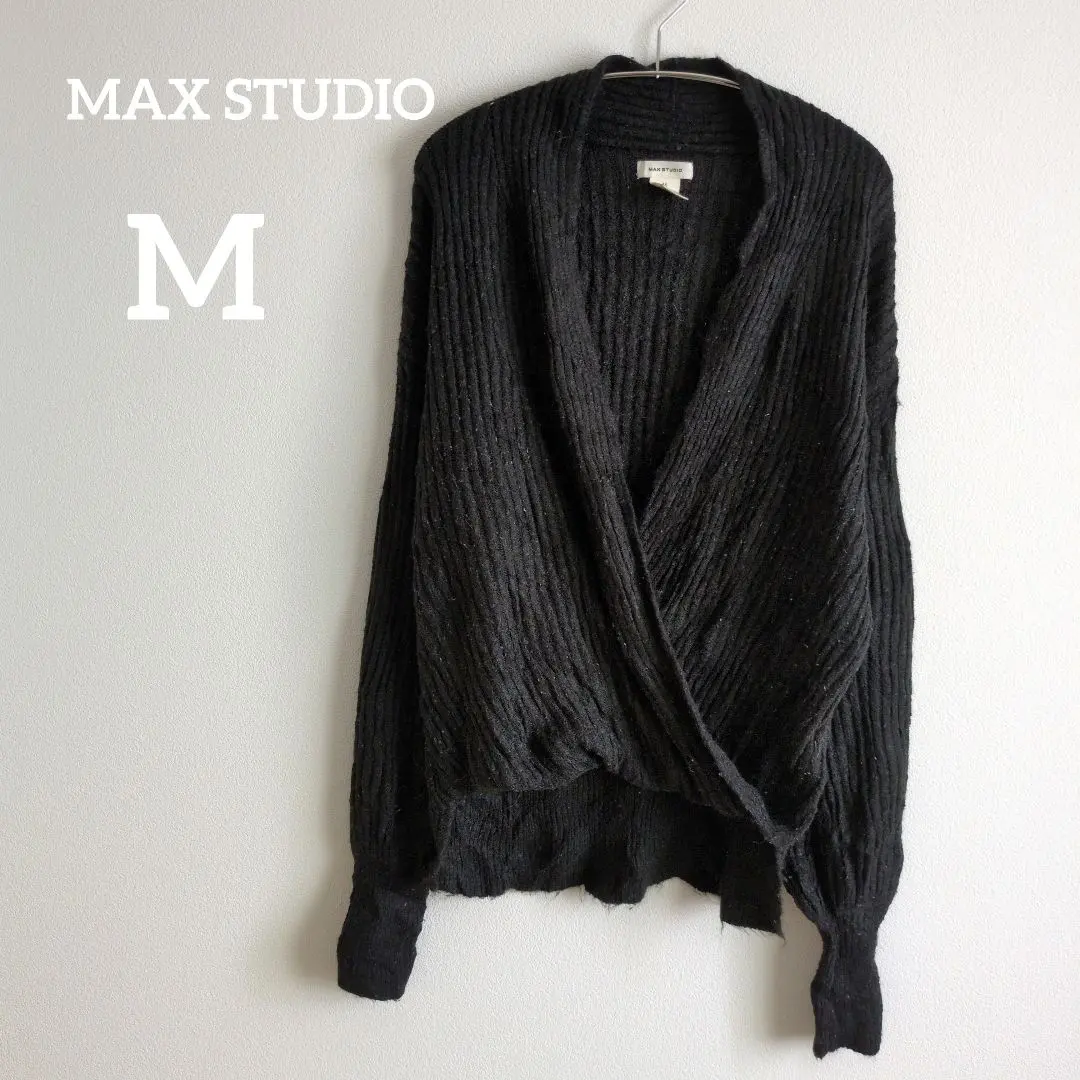 Thumbnail of MAX STUDIO 【M】Black Sweater Women's Wrap Design