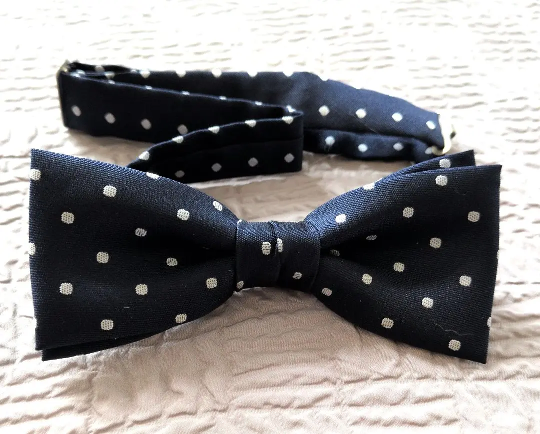 Thumbnail of ☆ Navy Blue Bow Tie with Dots for After-Party