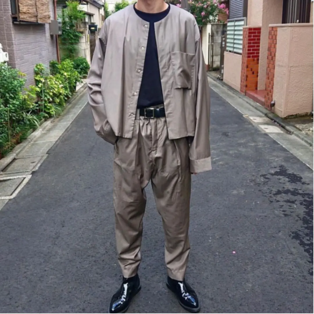 美品　ETHOSENS 15AW ノーカラーシャツジャケット ETHOSENS(エトセンス)/ノーカラー1Bジャケット : CONCRETE RIVER