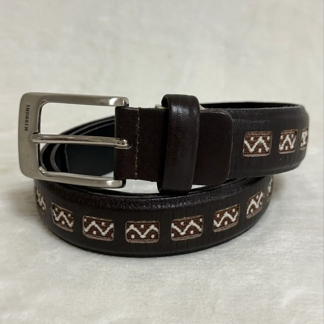 M MISSONI ベルト MISSONI ミッソーニ 2重巻きベルト 装飾ベルト ブルー系 M