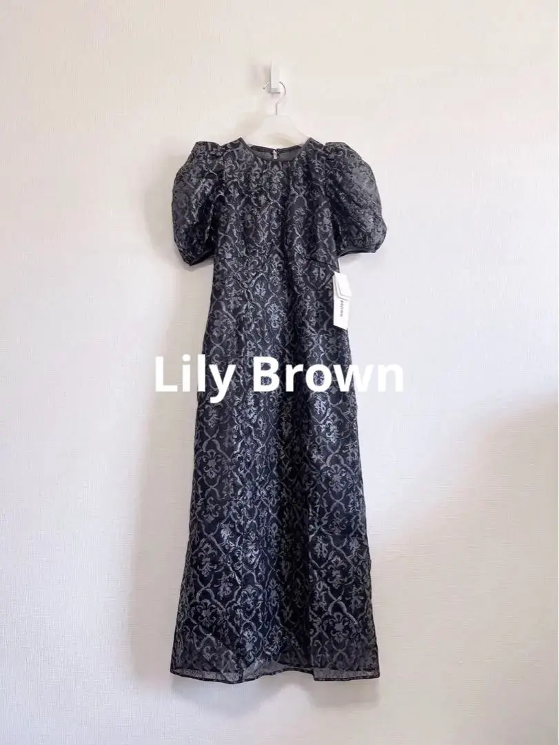 Thumbnail of Lily Brown Ornament Draw Organza Dress