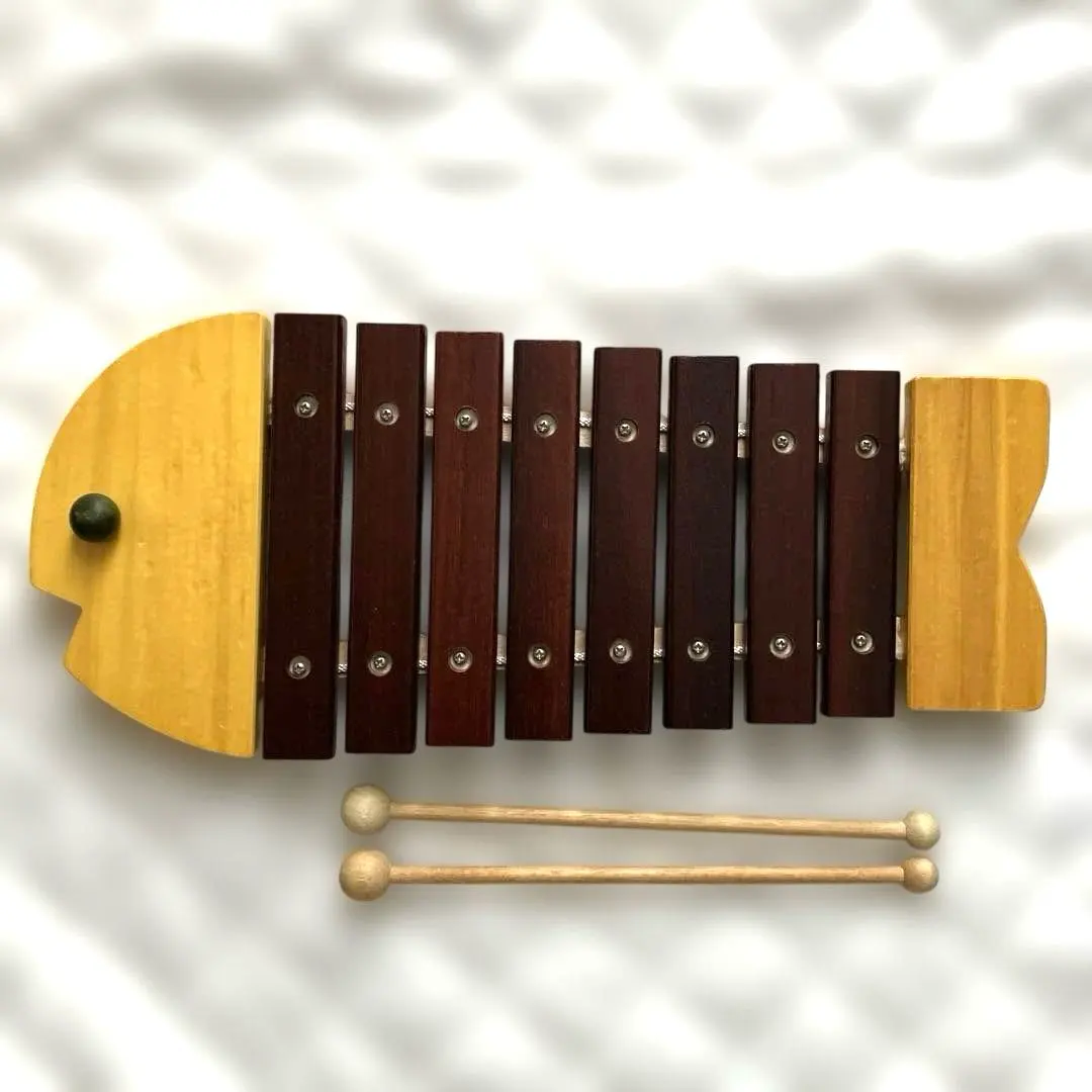 Thumbnail of BorneLund Wooden Xylophone, Fish-shaped, with Mallet, Osakana Xylophone