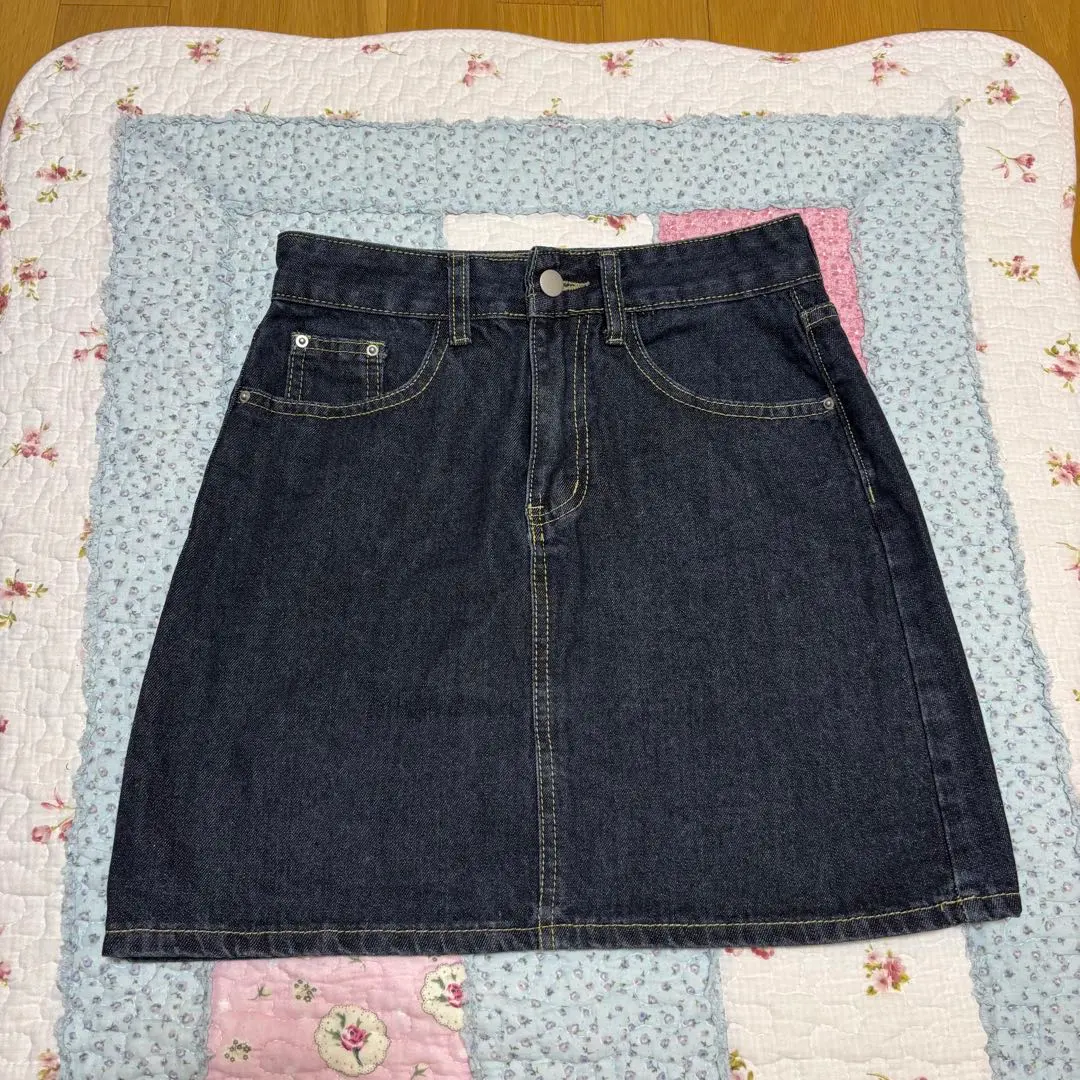 Thumbnail of Dark denim mini skirt with pockets