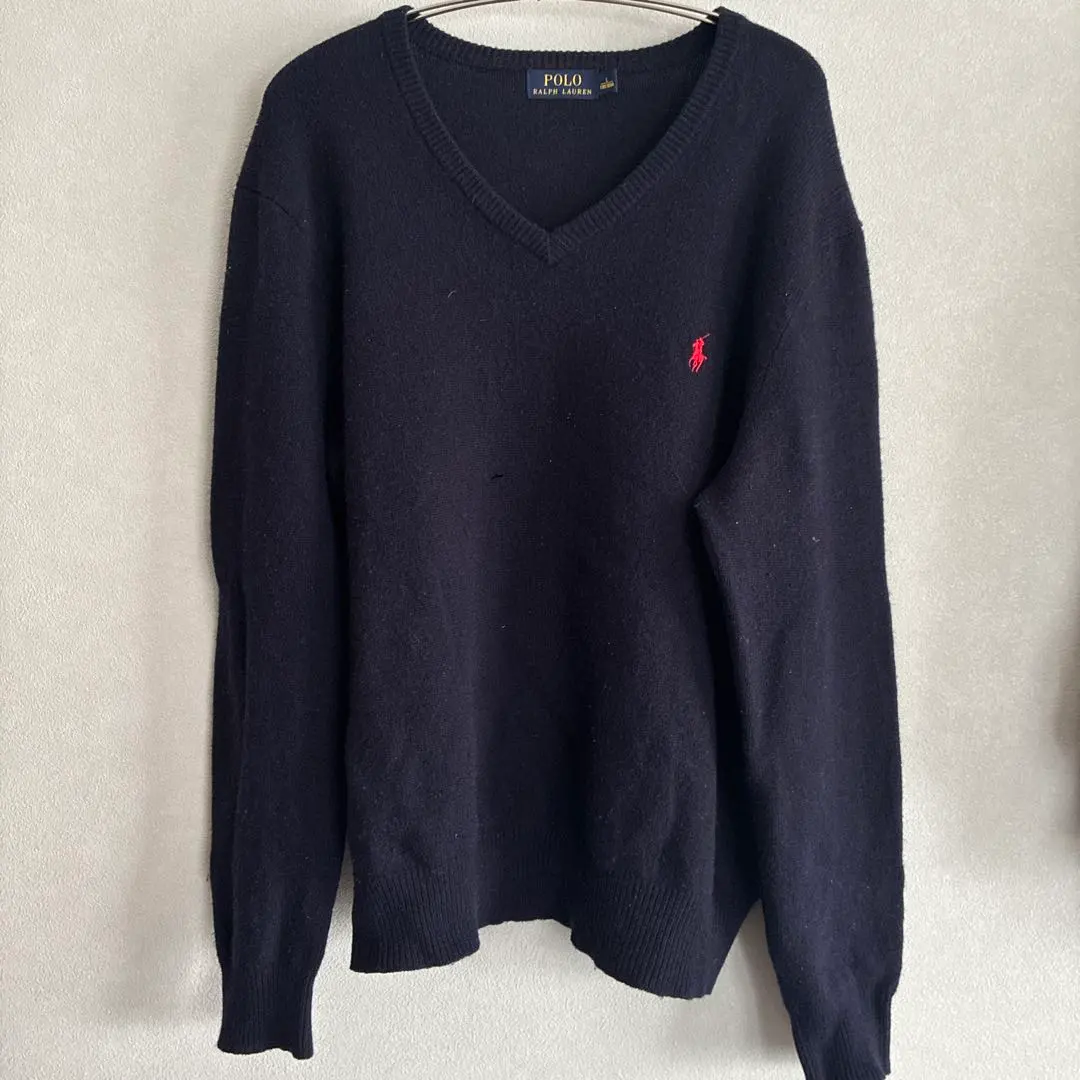 Thumbnail of Polo Ralph Lauren Navy V-neck Sweater, L