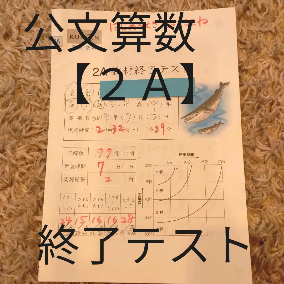 公文　2A 算数　小1 1年　書き込み　採点跡ナシ　テストあり 公文 2A 算数 小1 1年 書き込み 採点跡ナシ テストあり - メルカリ