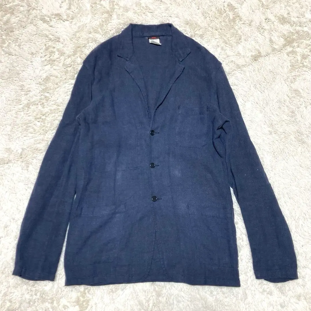 VETRA デニム タイロッケン 44 綿✖️麻 フランス製 ワーク ブッチャー VETRA デニム タイロッケン 44 綿✖️麻 フランス製 ワーク