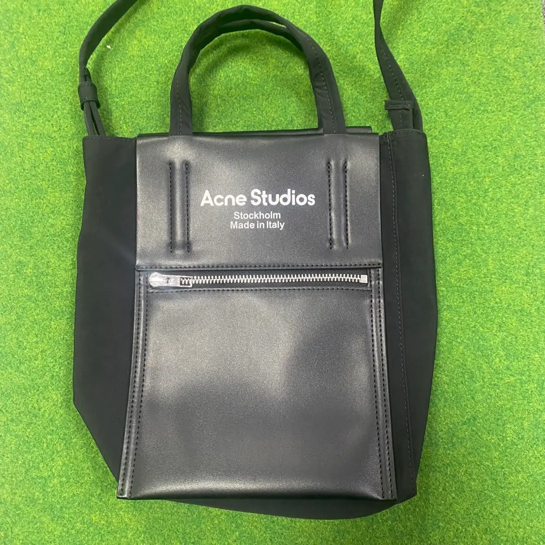 ACNE STUDIO ☆ Baker Out ナイロントート バッグ Acne Studios - Baker Out Small Logo-Print Leather and Nylon