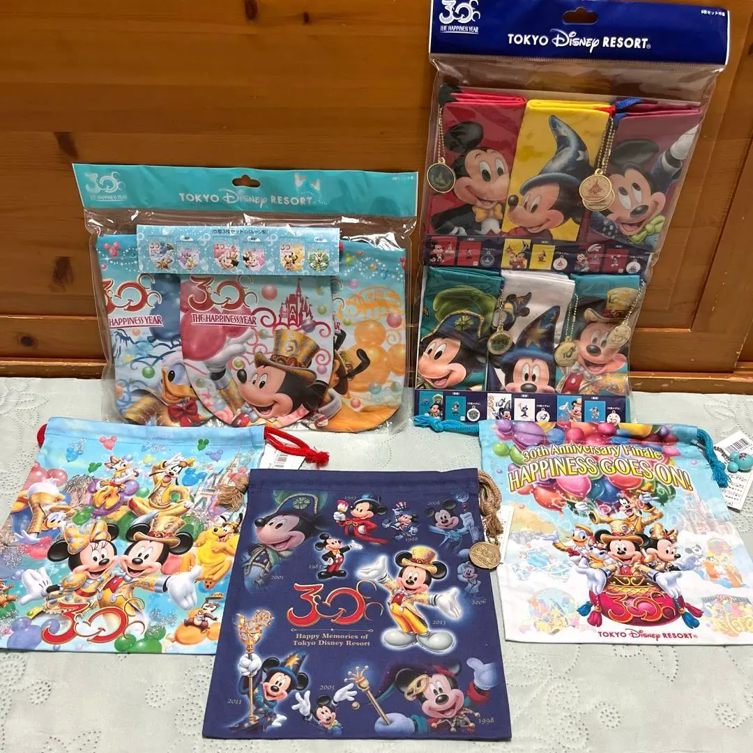 迪士尼乐园30周年束口袋(迪士尼束口袋)5件 的縮圖