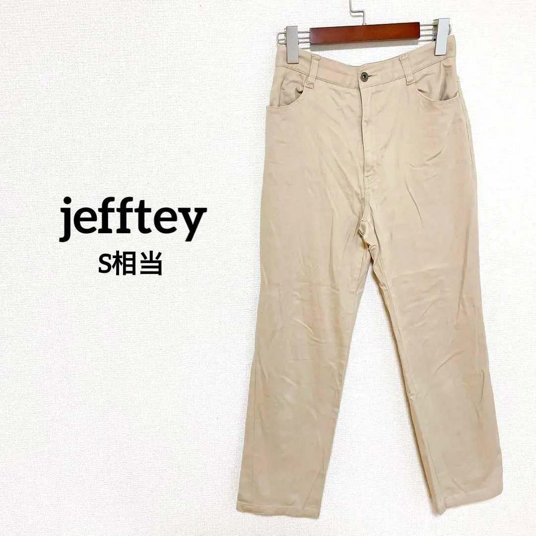 Thumbnail of Chinos for women, cotton pants, size S equivalent, straight leg, beige, beautiful leg silhouette
