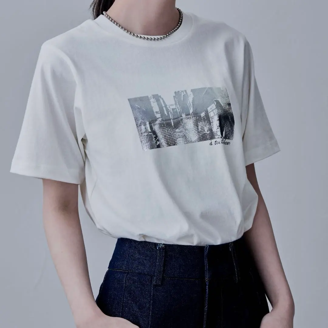 Thumbnail of [etoll.] Silver Foil Print T-shirt