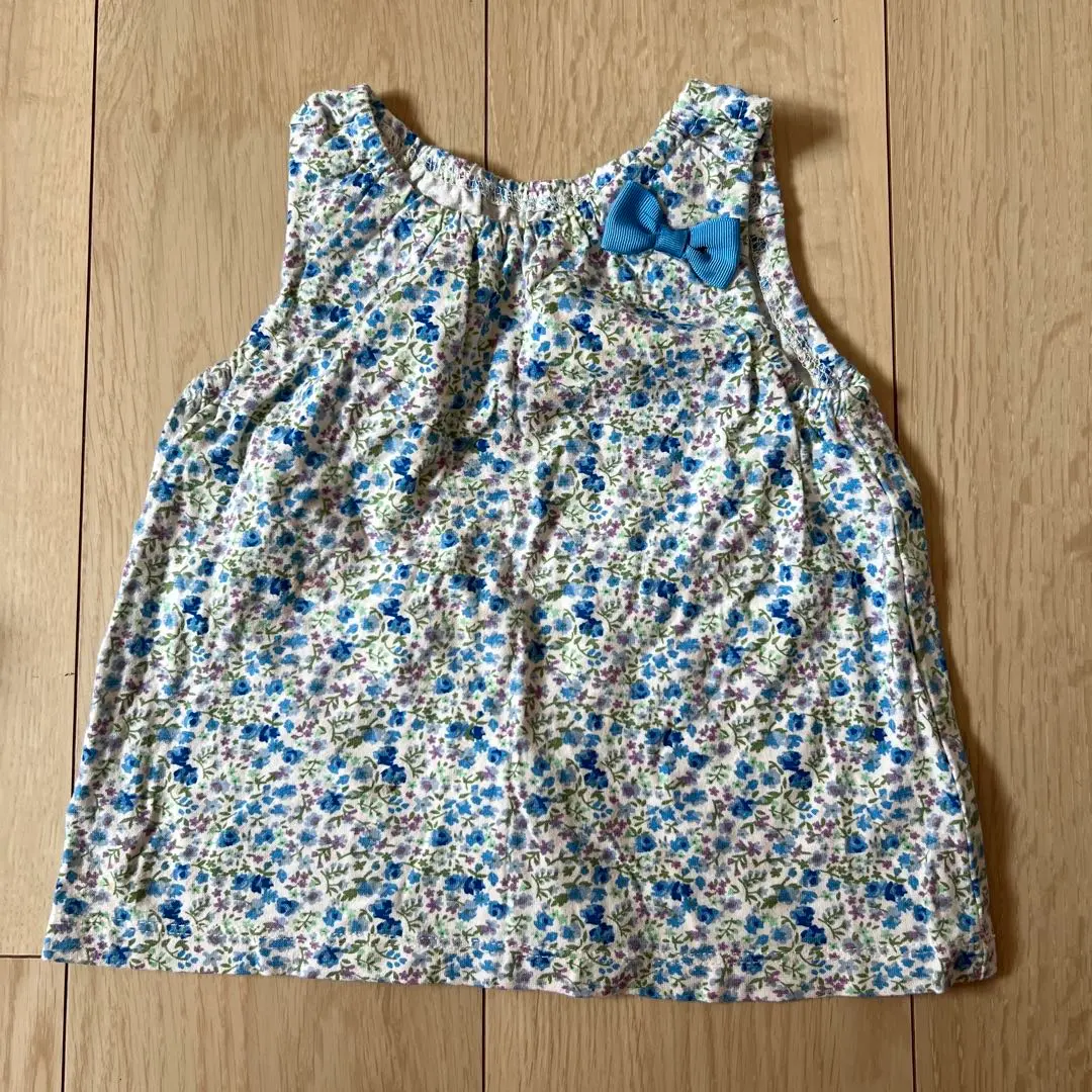 Thumbnail of Floral tank top with ribbon, size 90